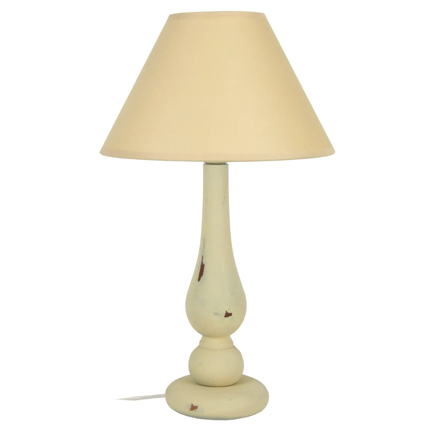 Tosel Calais lampada da tavolo bianca legno 30x42 cm