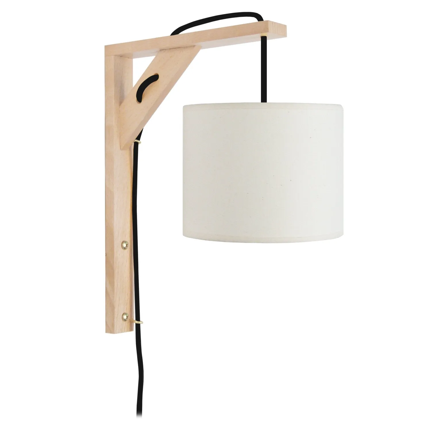 Tosel Équerre applique legno naturale ecrù 30cm