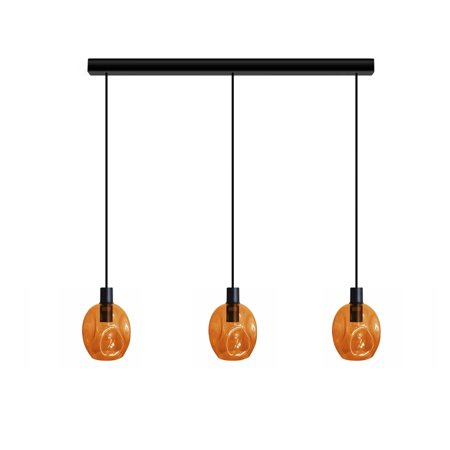 Tosel Vingolf lampadario barra nero vetro 70x100 cm E27