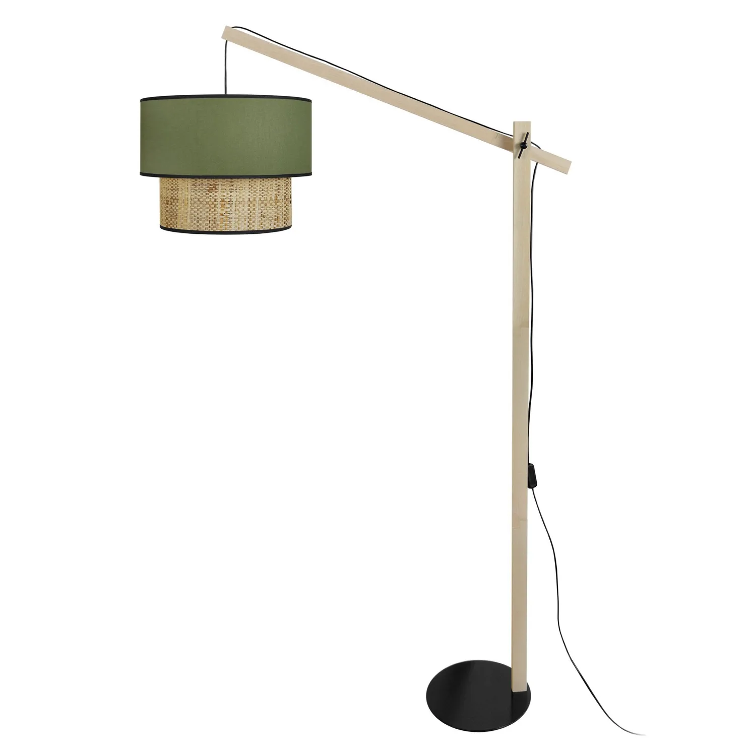 Tosel Cochin P piantana arco legno naturale verde petrolio 40x190cm