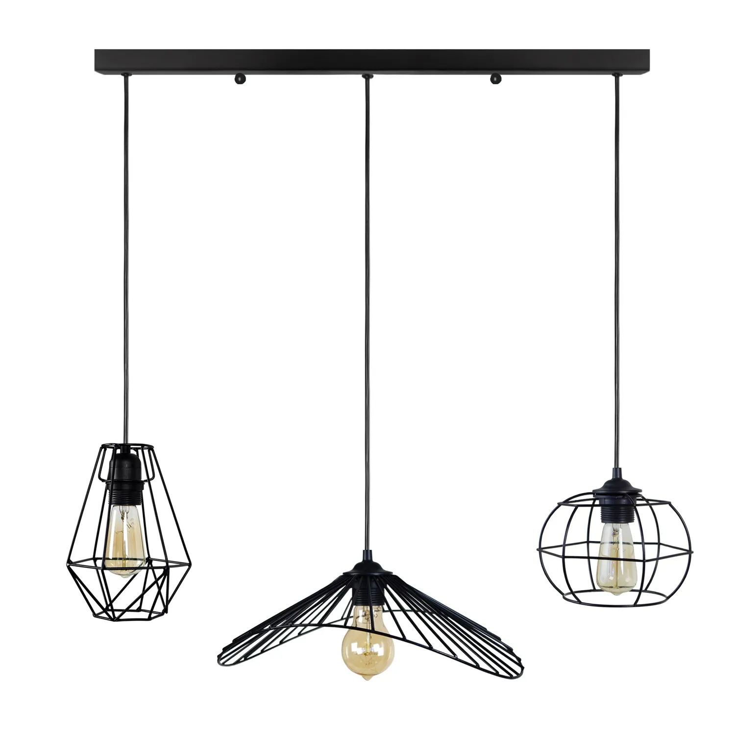 Tosel Olympia Lady Villepot lampadario barra 90 cm bianco 3xE27