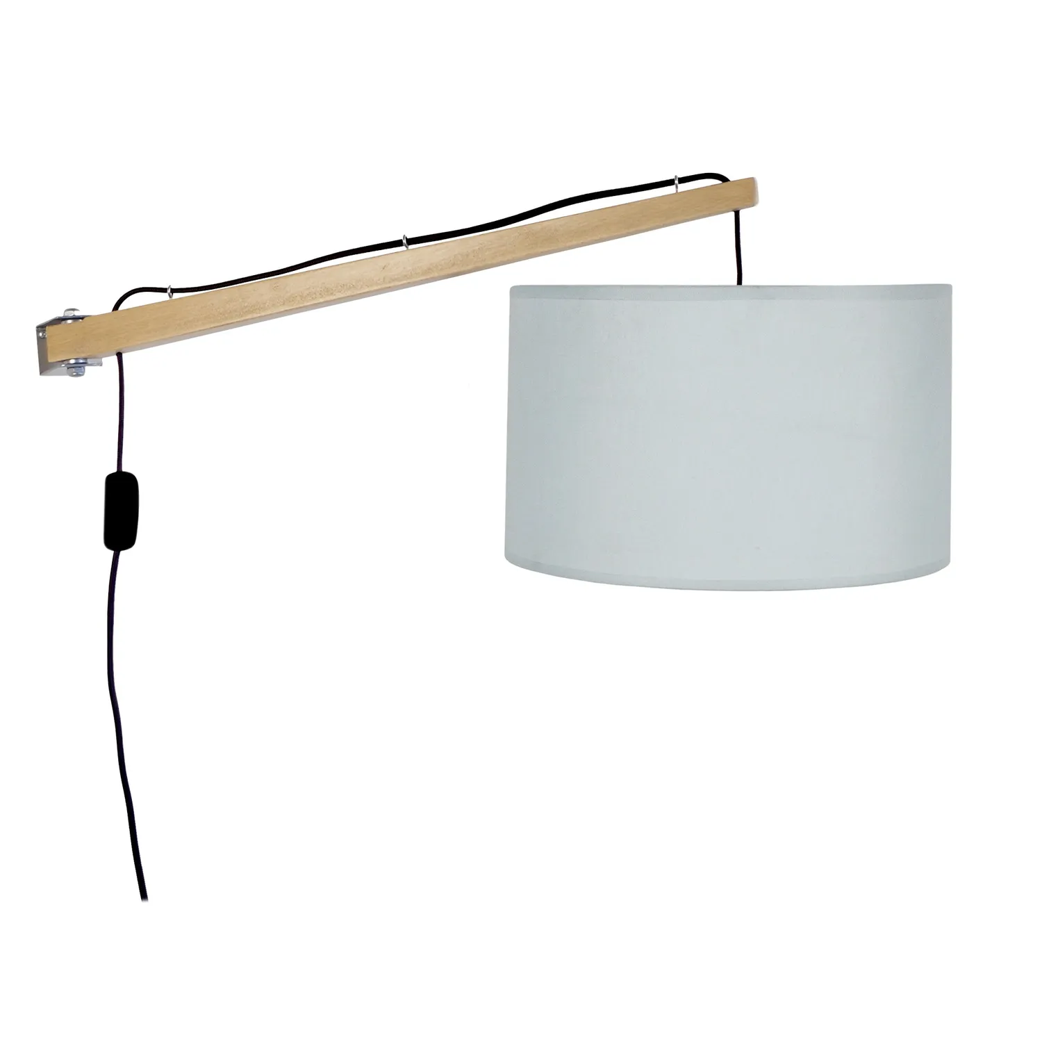 Tosel Newton applique legno naturale ecrù orientabile