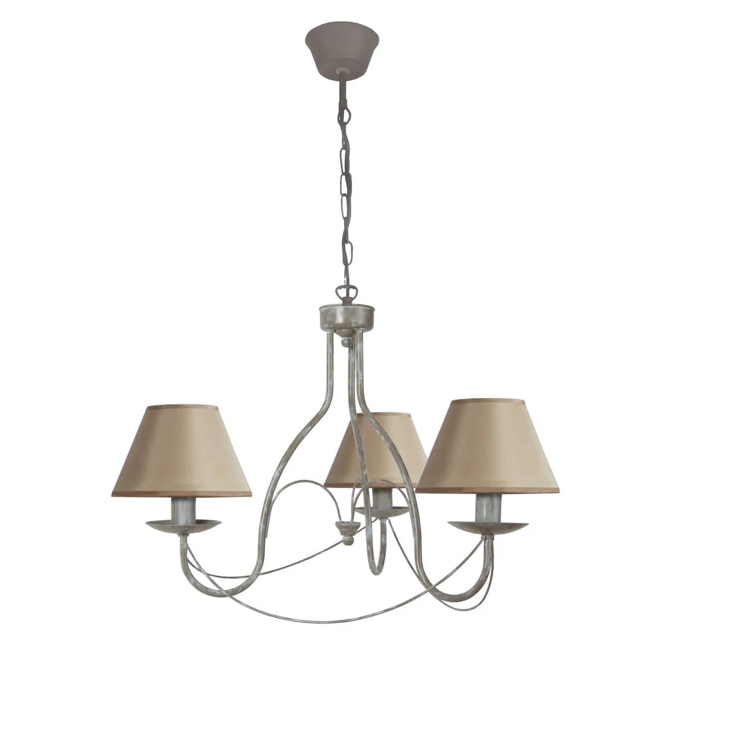 Tosel PROVENÇALE lampadario 3 luci grigio 62 cm