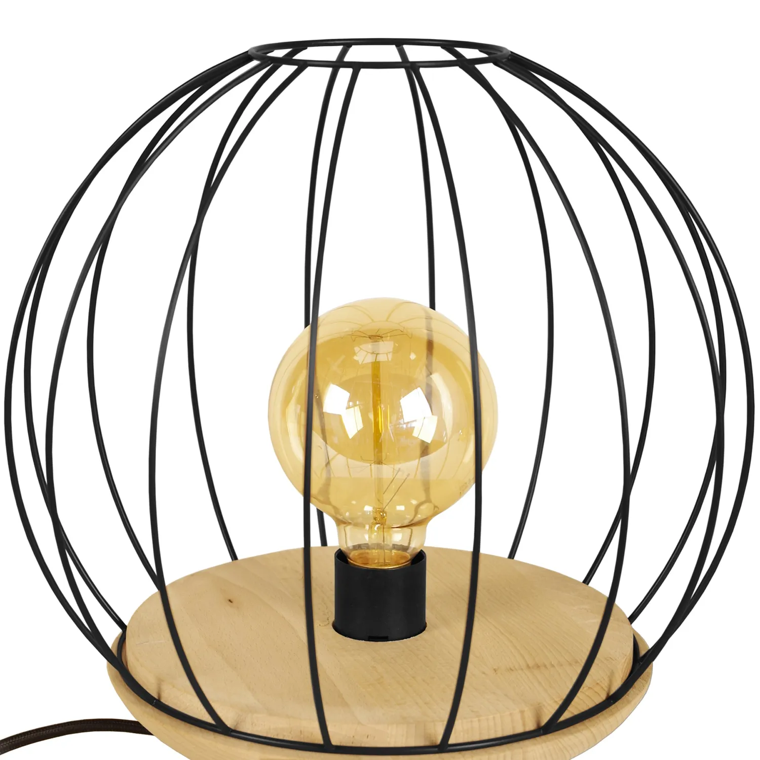 Tosel Pacentro lampada tavolo legno 30 cm bianca E27