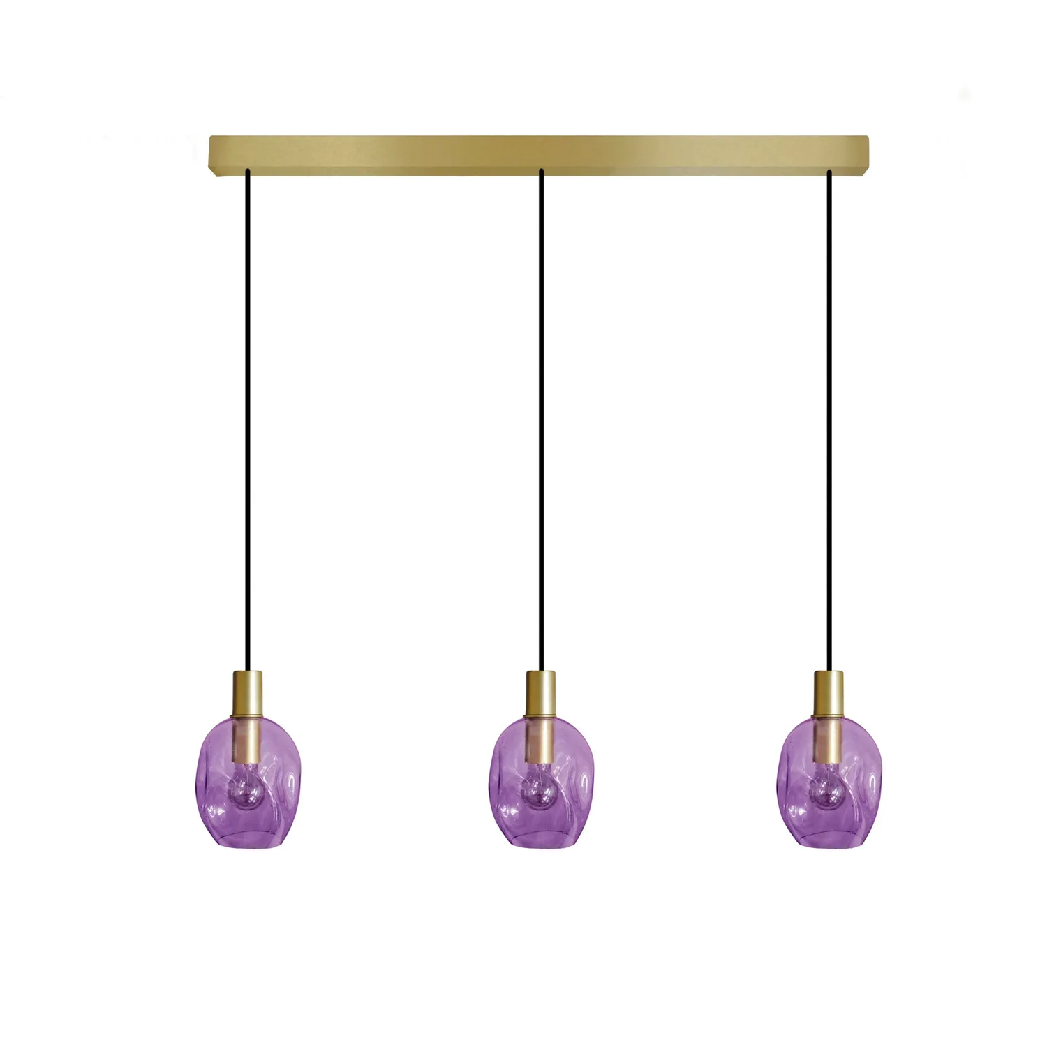 Tosel Vingolf Lampadario Barra Oro Vetro 70x120 cm