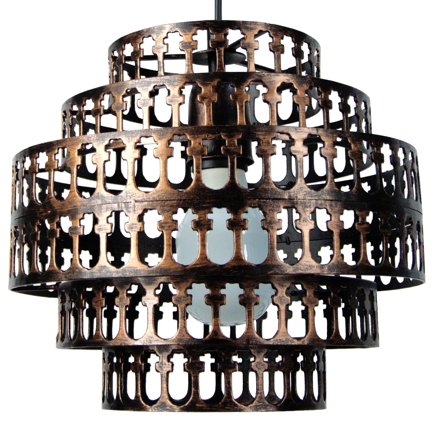 Tosel Kathedral sospensione nero e oro 28x100 cm metallo