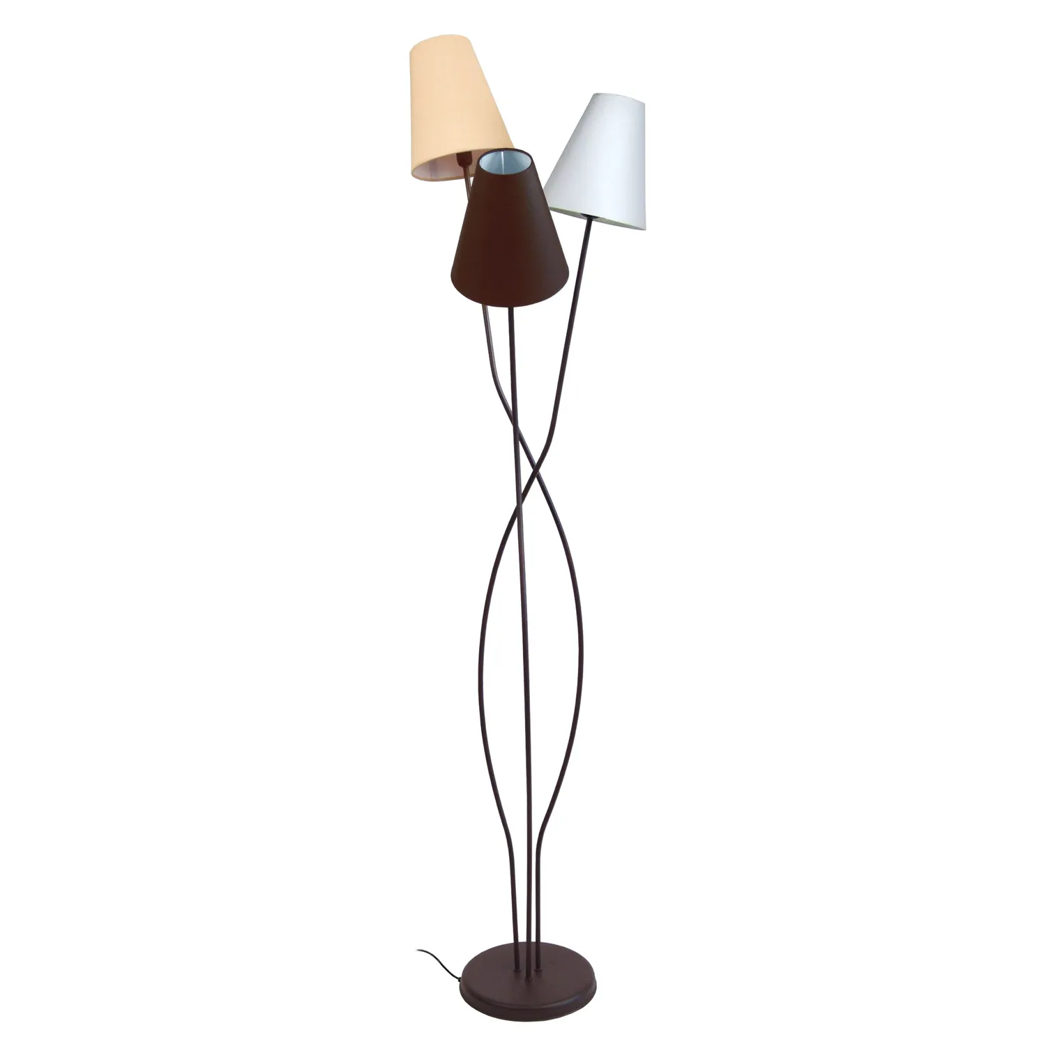 Tosel Lille piantana 3 luci marrone E14