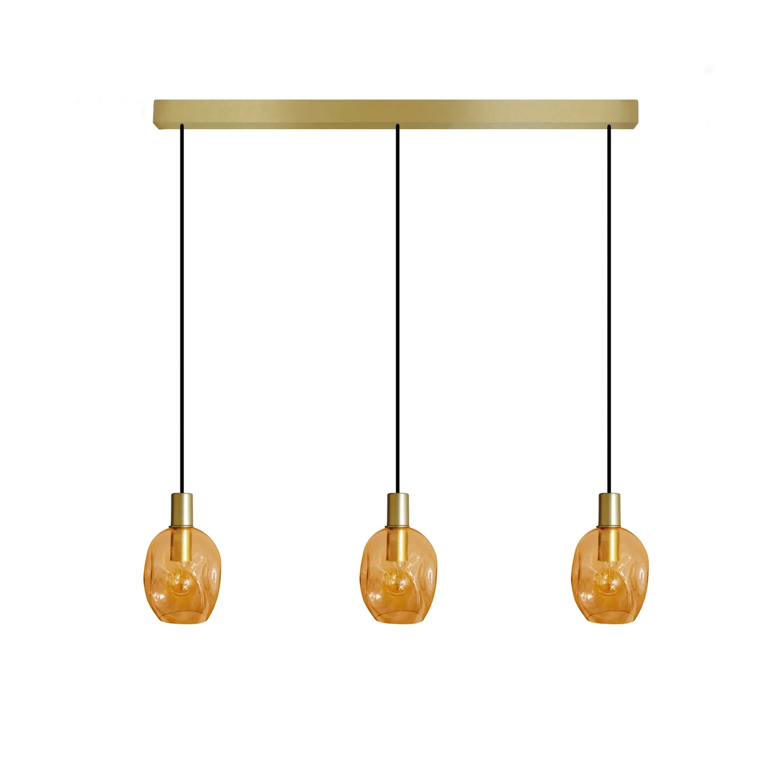 Tosel Vingolf Lampadario Barra Oro Vetro 70x120 cm