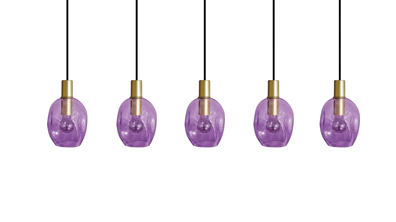 Tosel Vingolf lampadario barra oro trasparente 100 cm