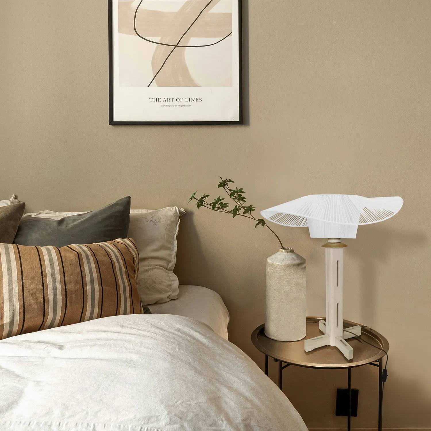 Tosel Padua lampada da comodino naturale 40x60cm legno
