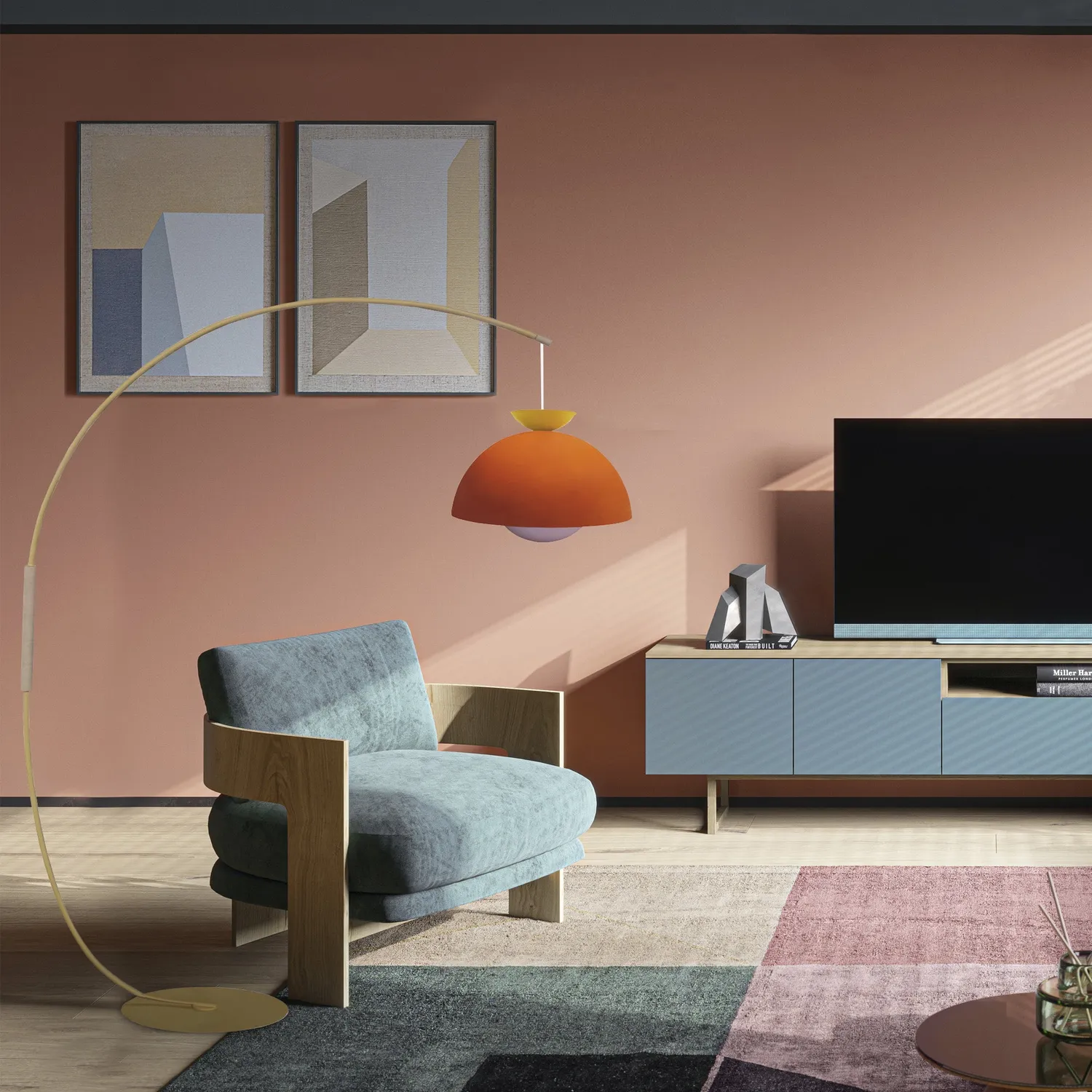 Tosel Agata Curve piantana arco metallo 43x195 beige