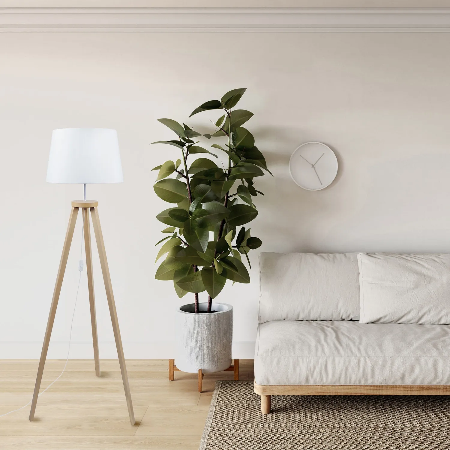Tosel Malmo Piantana 40x155 cm Naturale Treppiede