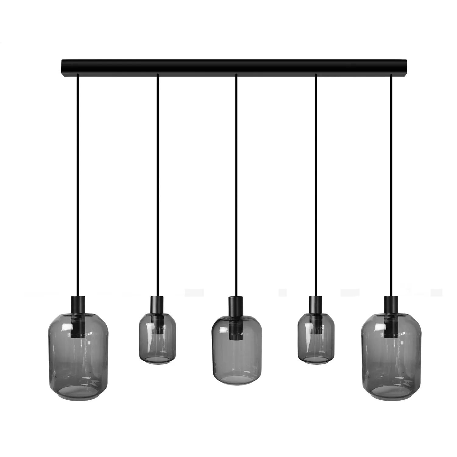 Tosel Svalbard Small lampadario barra nero trasparente