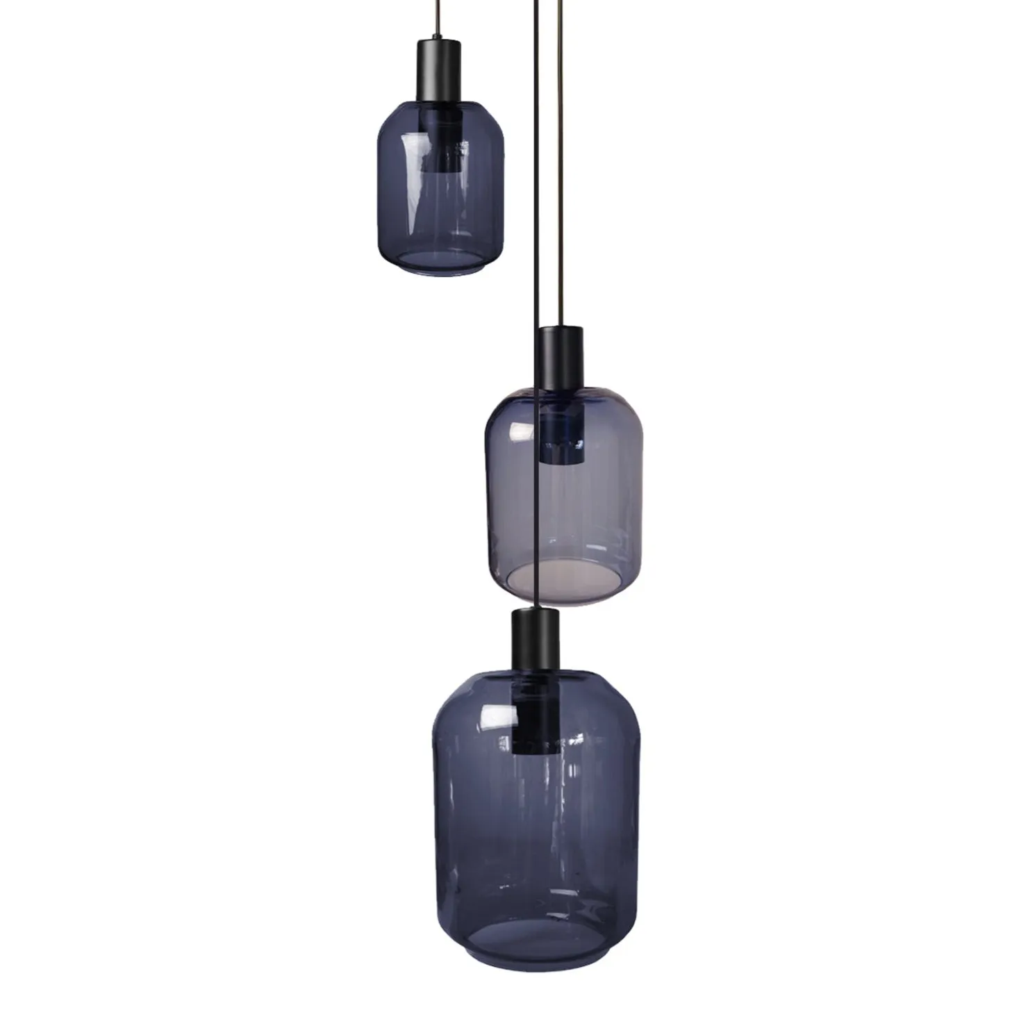 Tosel Svalbard Small lampadario rotondo nero vetro E27