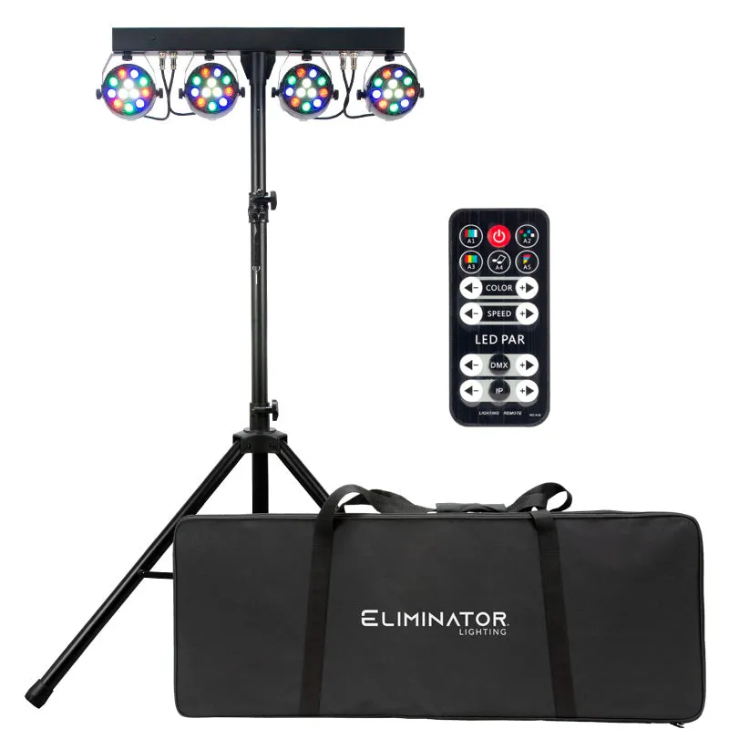 American DJ Mini Par Bar set 4 teste LED par con stativo