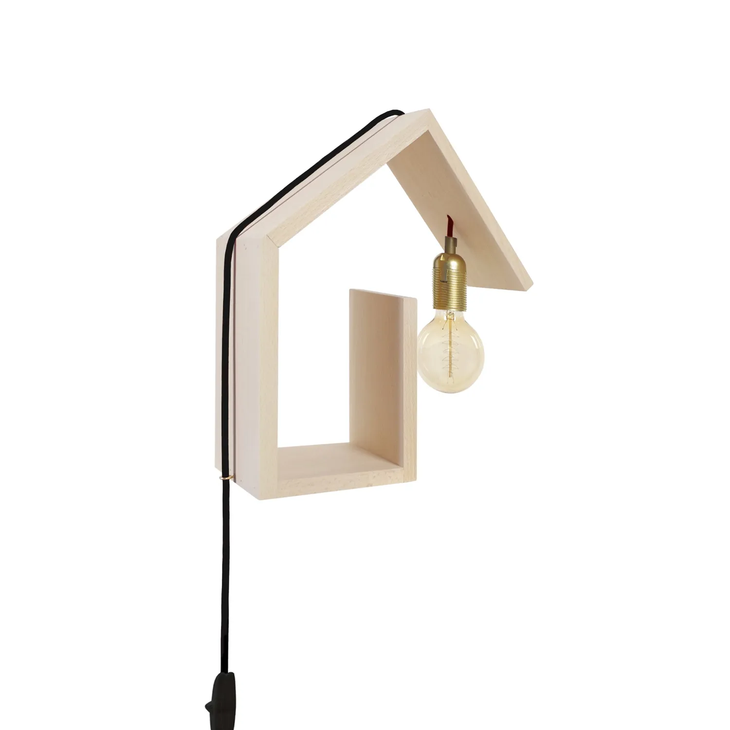 Tosel Cottage G applique legno con mensola 29x36 cm