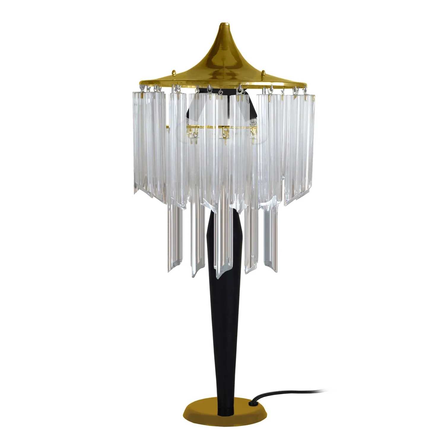 Tosel Leipzig lampada da tavolo cromo 36x60cm vetro