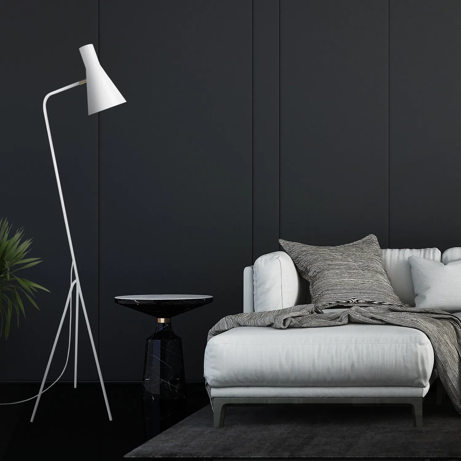 Tosel Funnel piantana lettura 160 cm nera