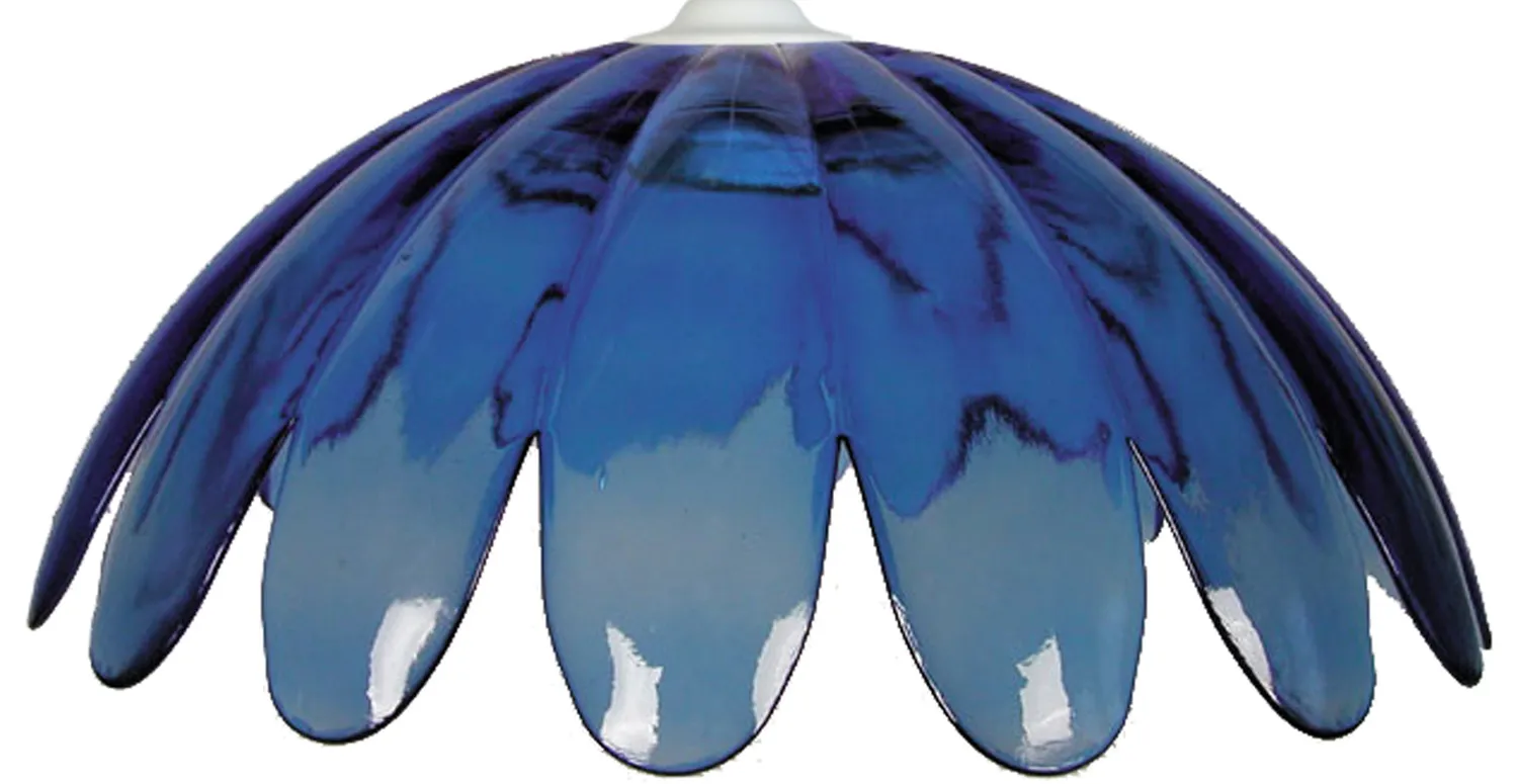 Tosel Petali Sospensione 35x100 cm Blu Vetro