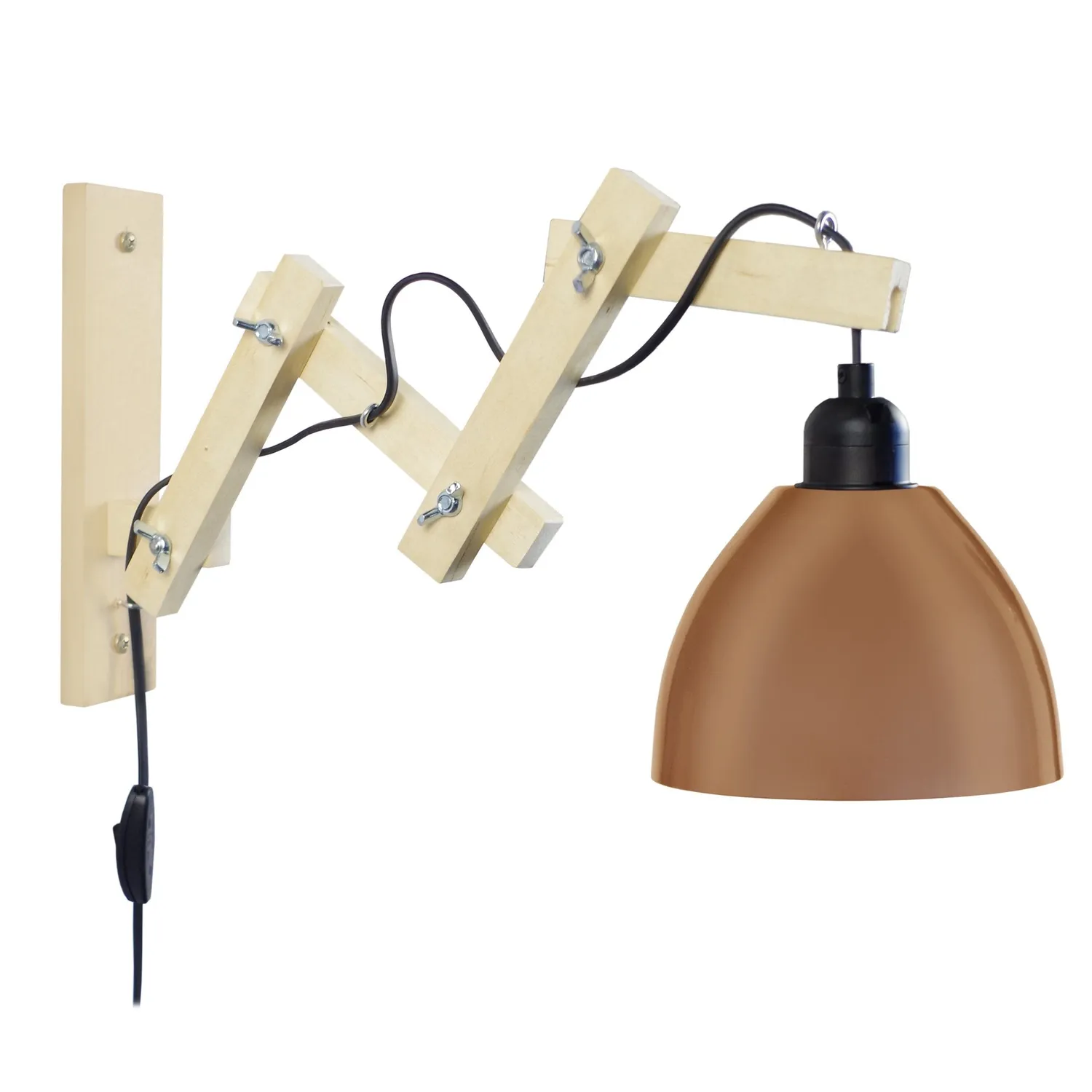 Tosel Pilori Celica applique legno braccio 55cm E27