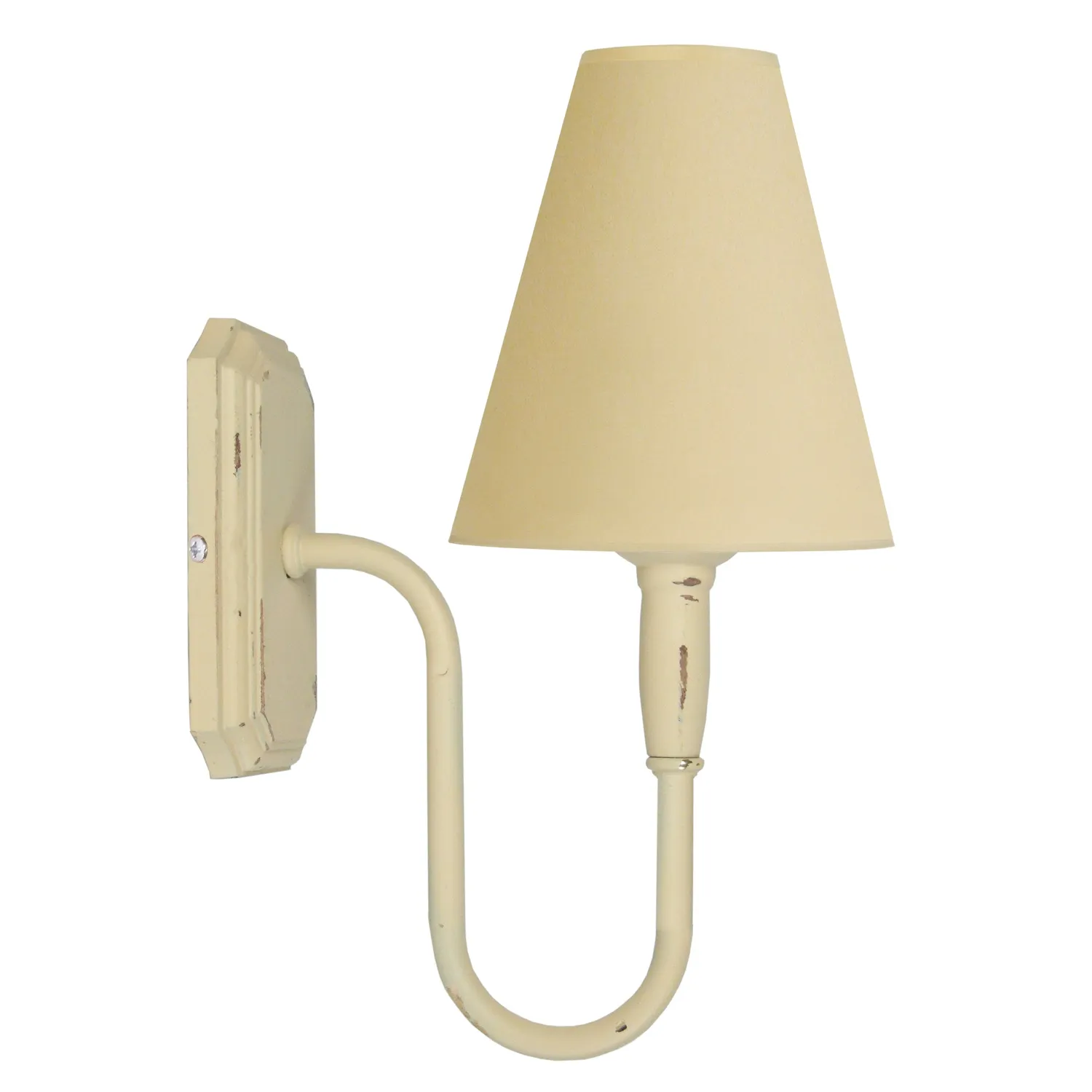 Tosel Calais Applique Parete Legno Bianca 22x18 cm E14