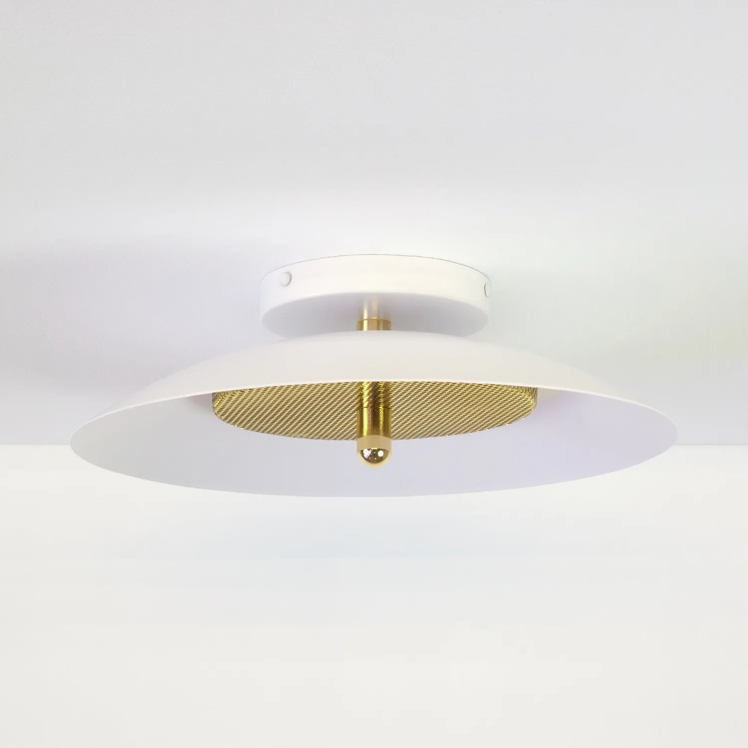 Souda Signal plafoniera bianco ottone metallo
