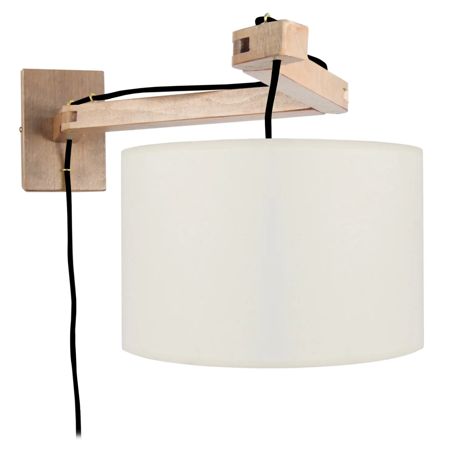 Tosel Smith applique legno snodata 60x25 cm ecrù
