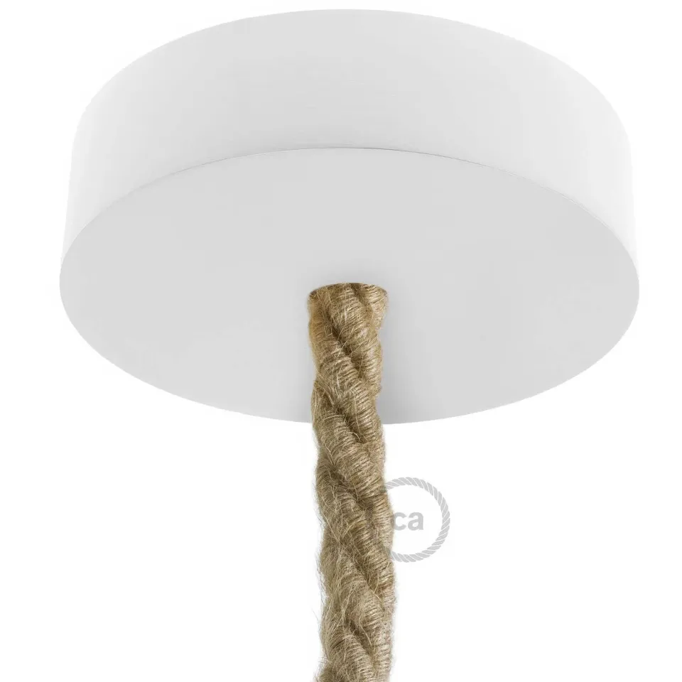 Creative Cables rosone legno bianco per cavo XL 120 mm