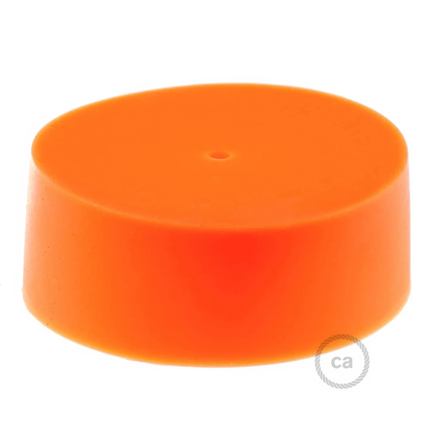 Creative Cables rosone soffitto silicone arancione cilindrico