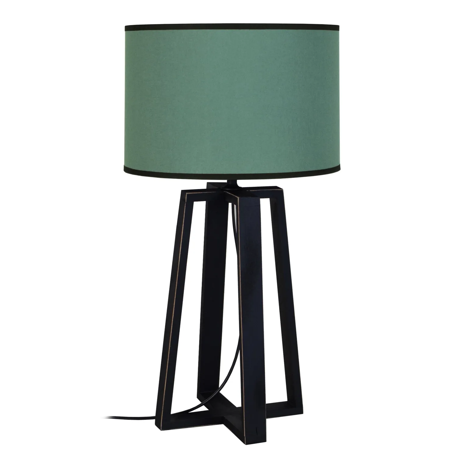 Tosel Manon N lampada da tavolo nero-grigio 22x50 cm legno