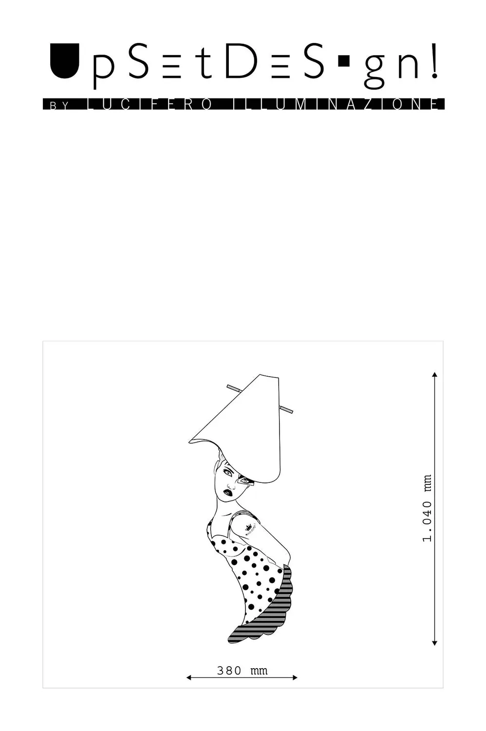 Lucifero Upset Gaia lampada da parete legno 37x97 cm