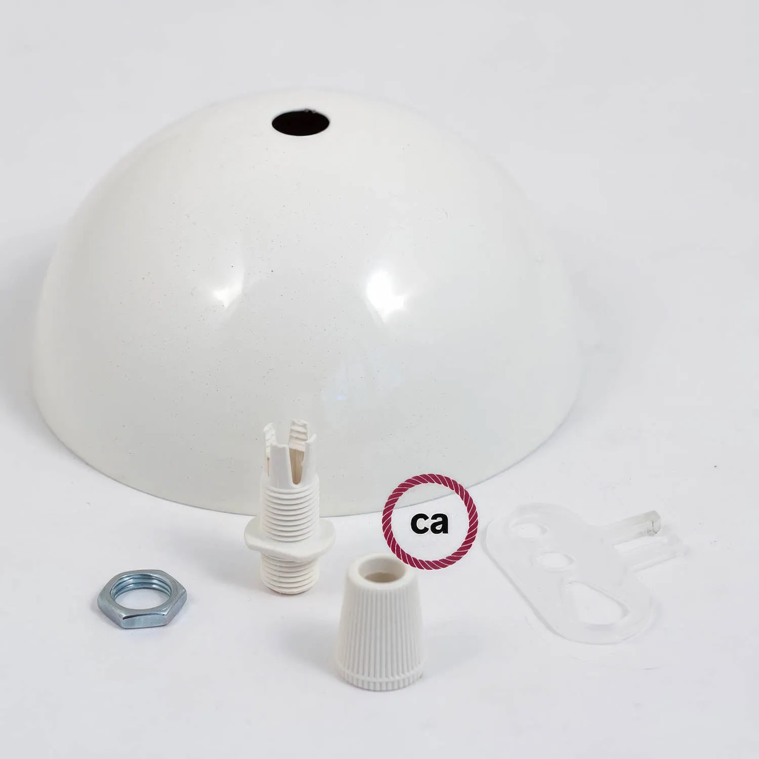 Creative Cables rosone semisferico metallo bianco 100 mm