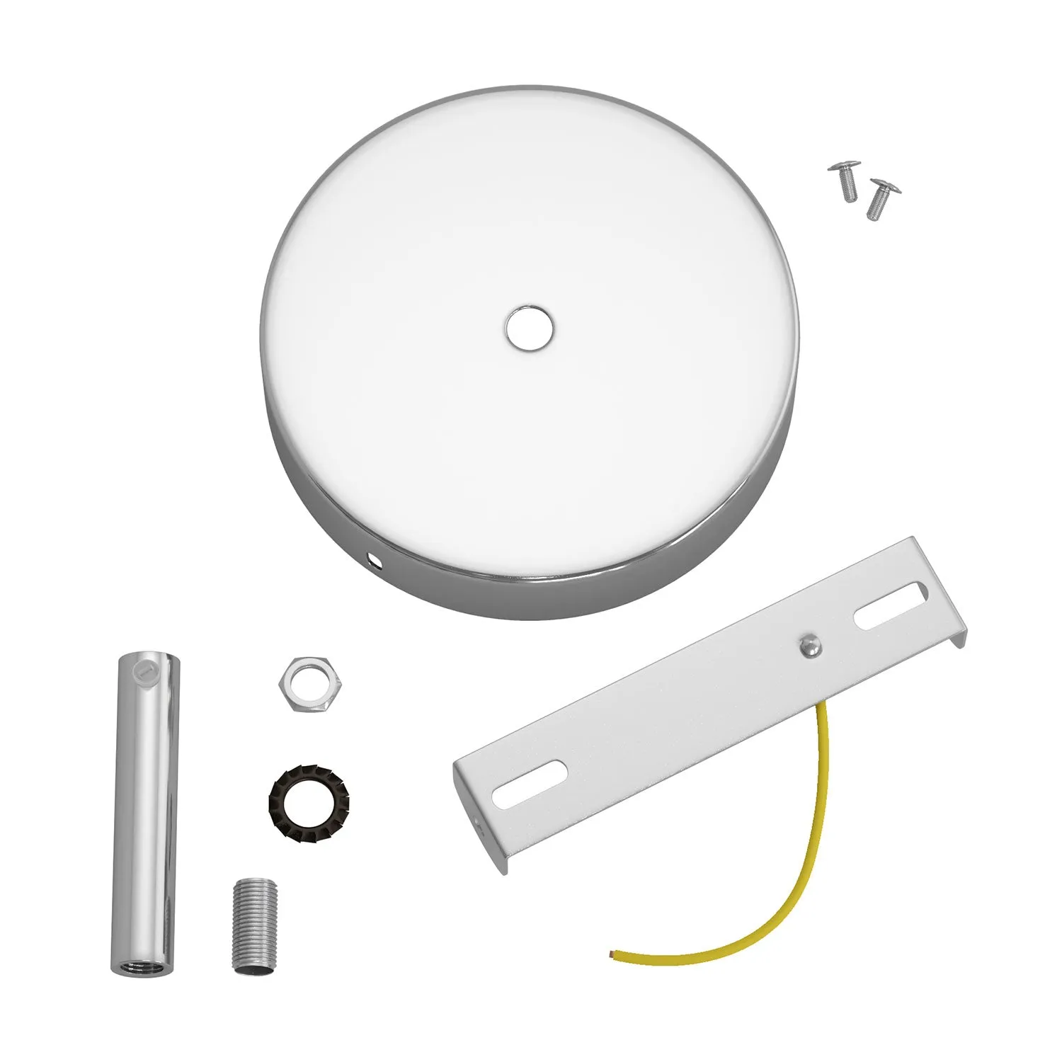 Creative Cables rosone soffitto metallo cromo 1 foro