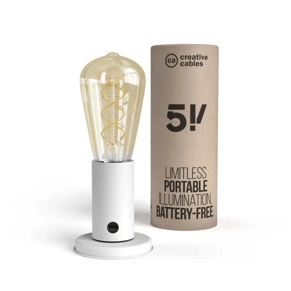 Creative Cables SI! lampada tavolo 5V bianco opaco
