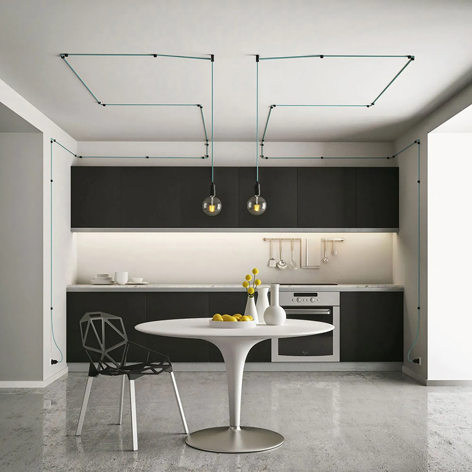 Creative Cables pressacavo parete nero 2 pezzi
