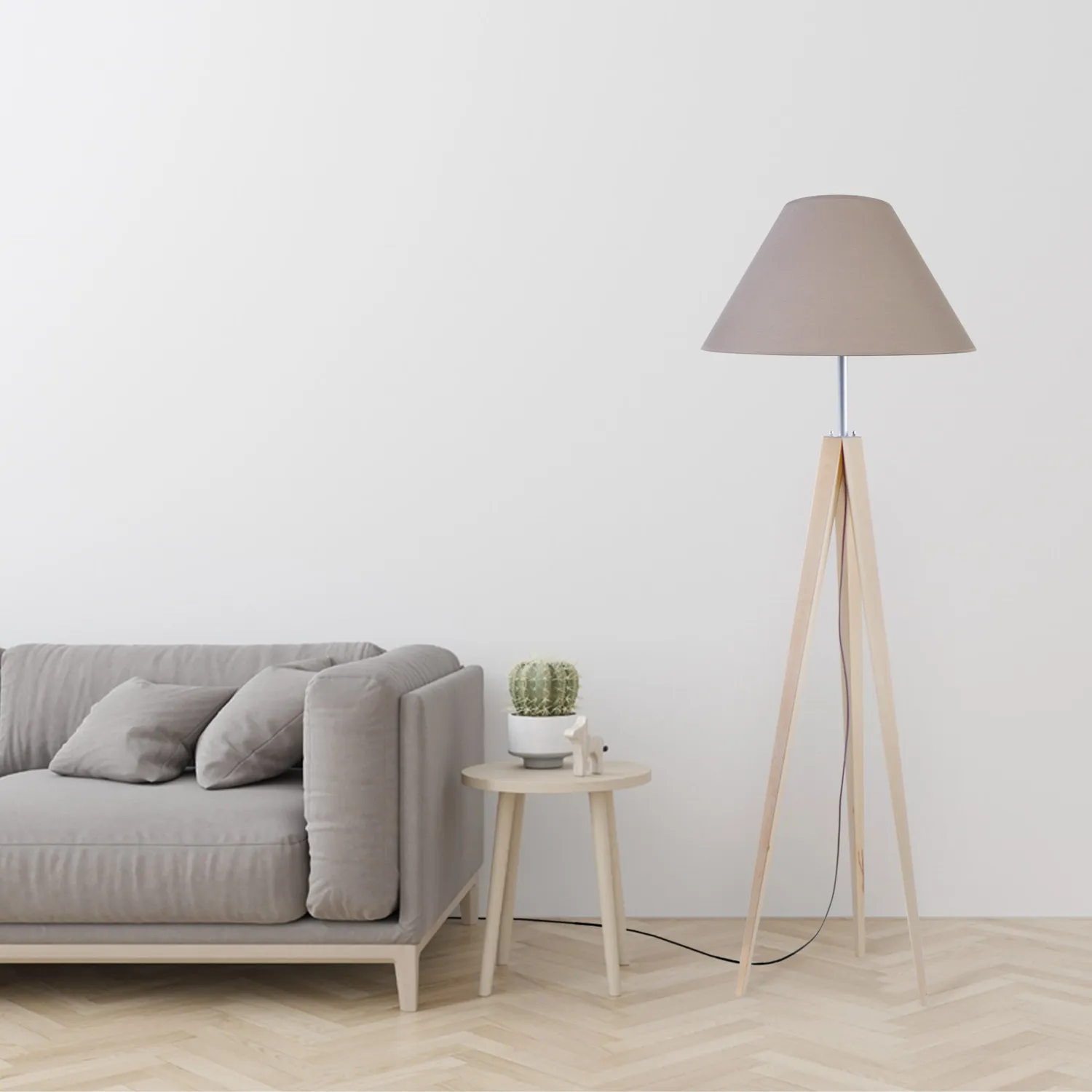 Tosel Idun B Piantana Treppiede Legno Nero 50x163 cm E27