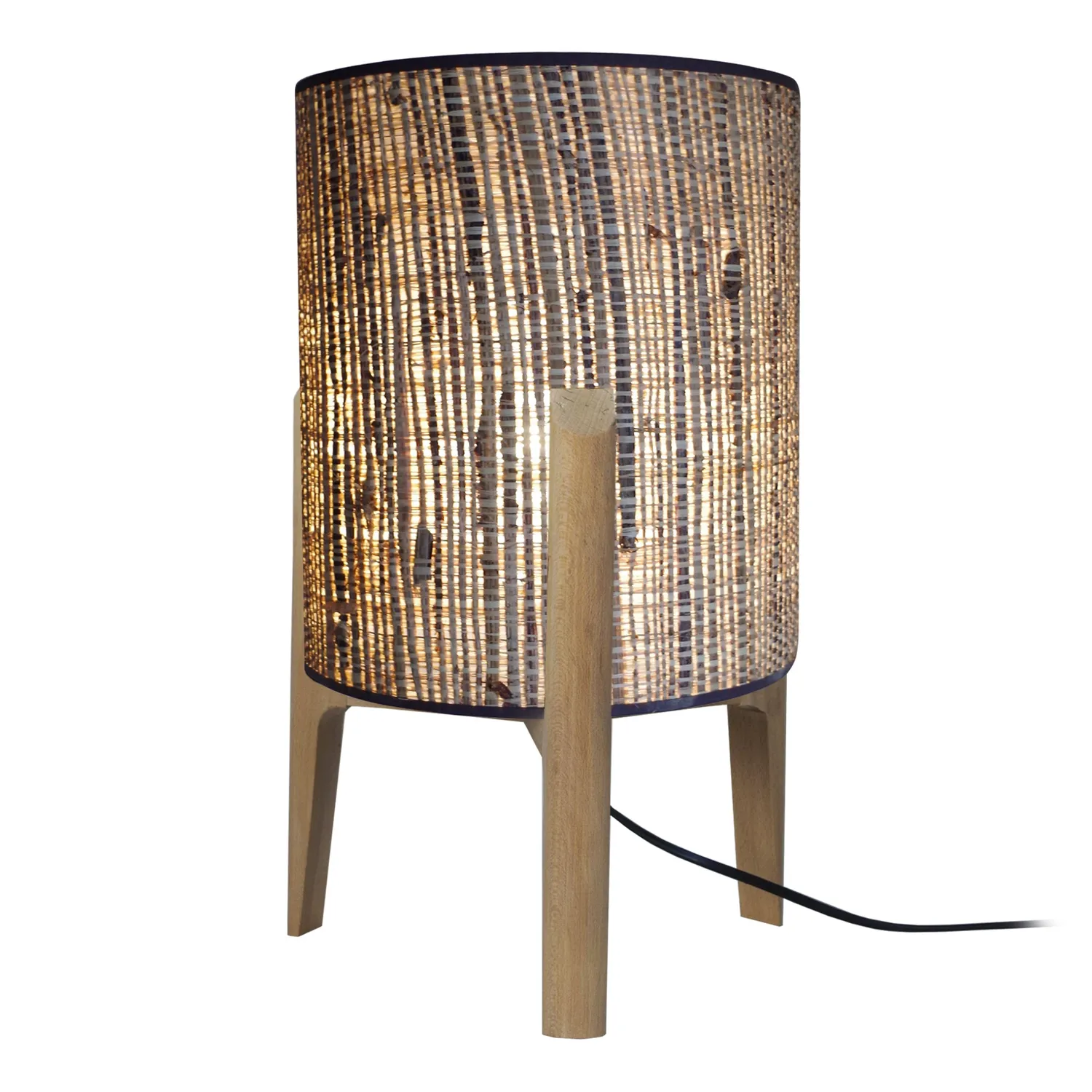 Tosel Pippint Large lampada da comodino treppiede bianco naturale