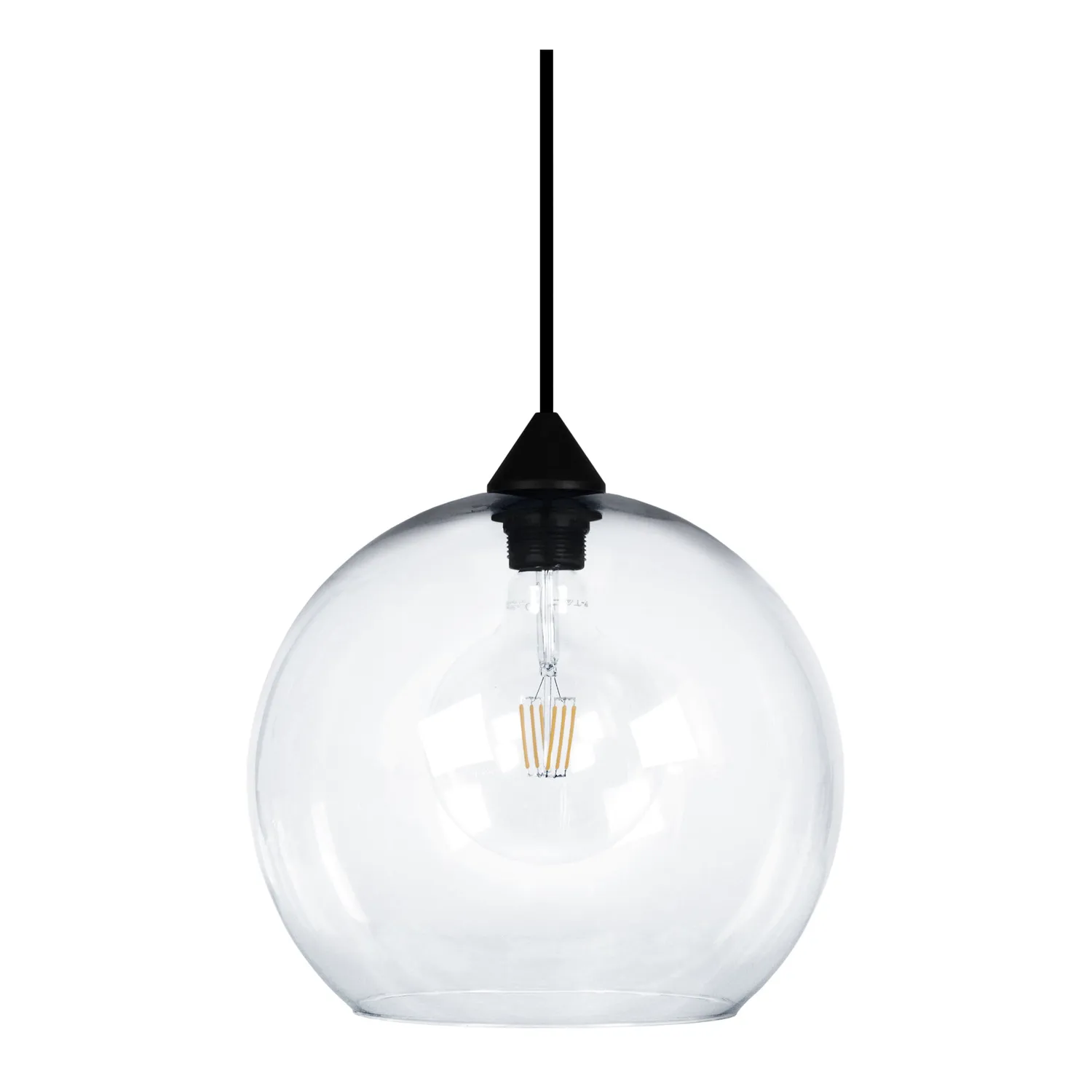 Tosel Globo sospensione vetro bianca 30x100cm E27 globo