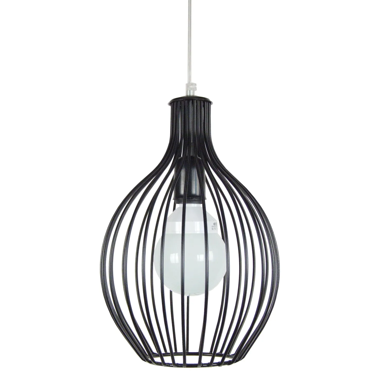 Tosel Rugby sospensione cupola nero 24x100 cm E27
