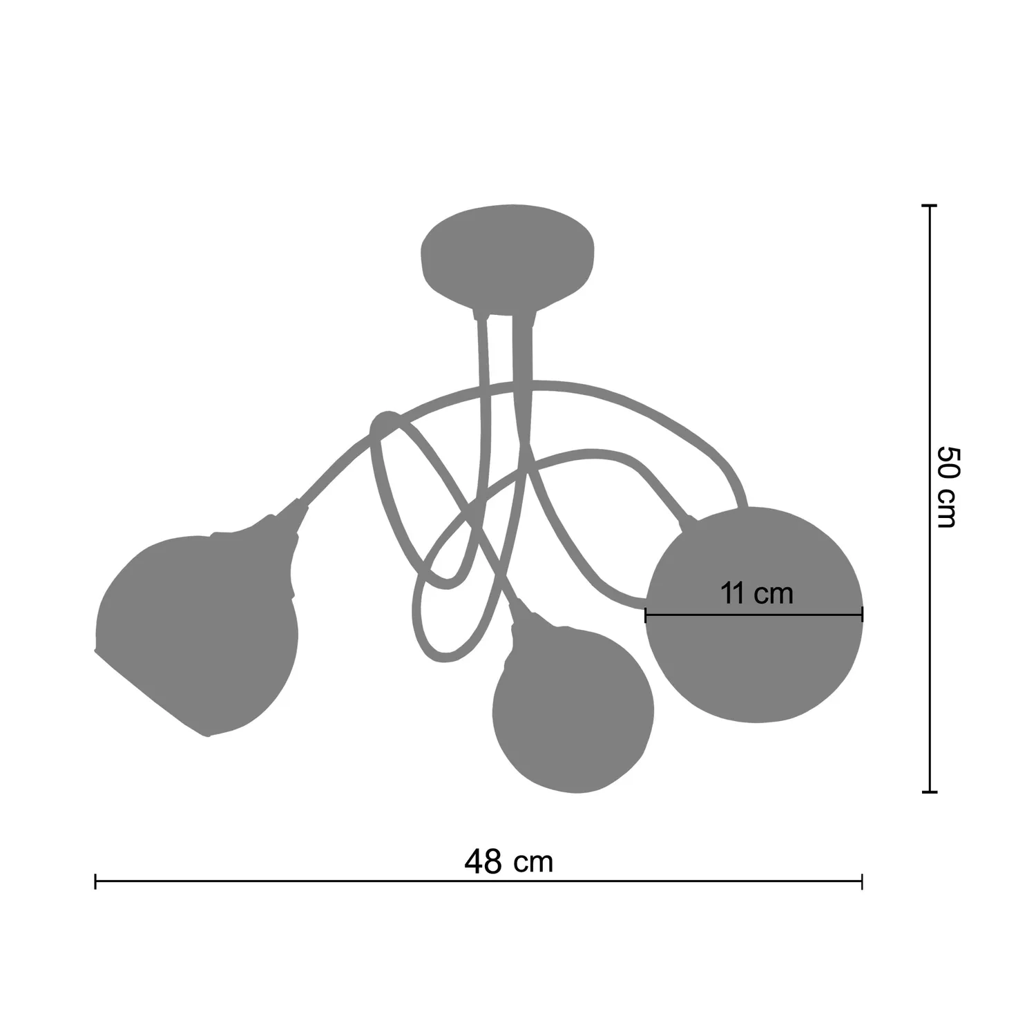 Tosel Actuelle lampadario 48 cm avorio 3xG9