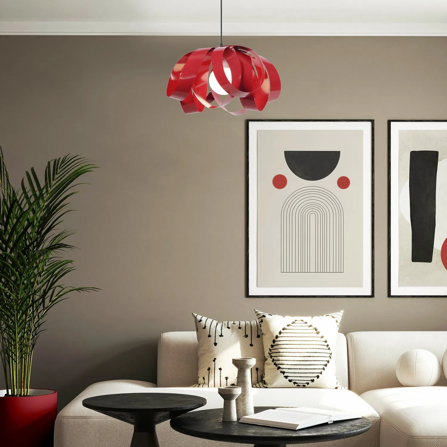 Tosel Evora lampada a sospensione metallo 40 cm nera