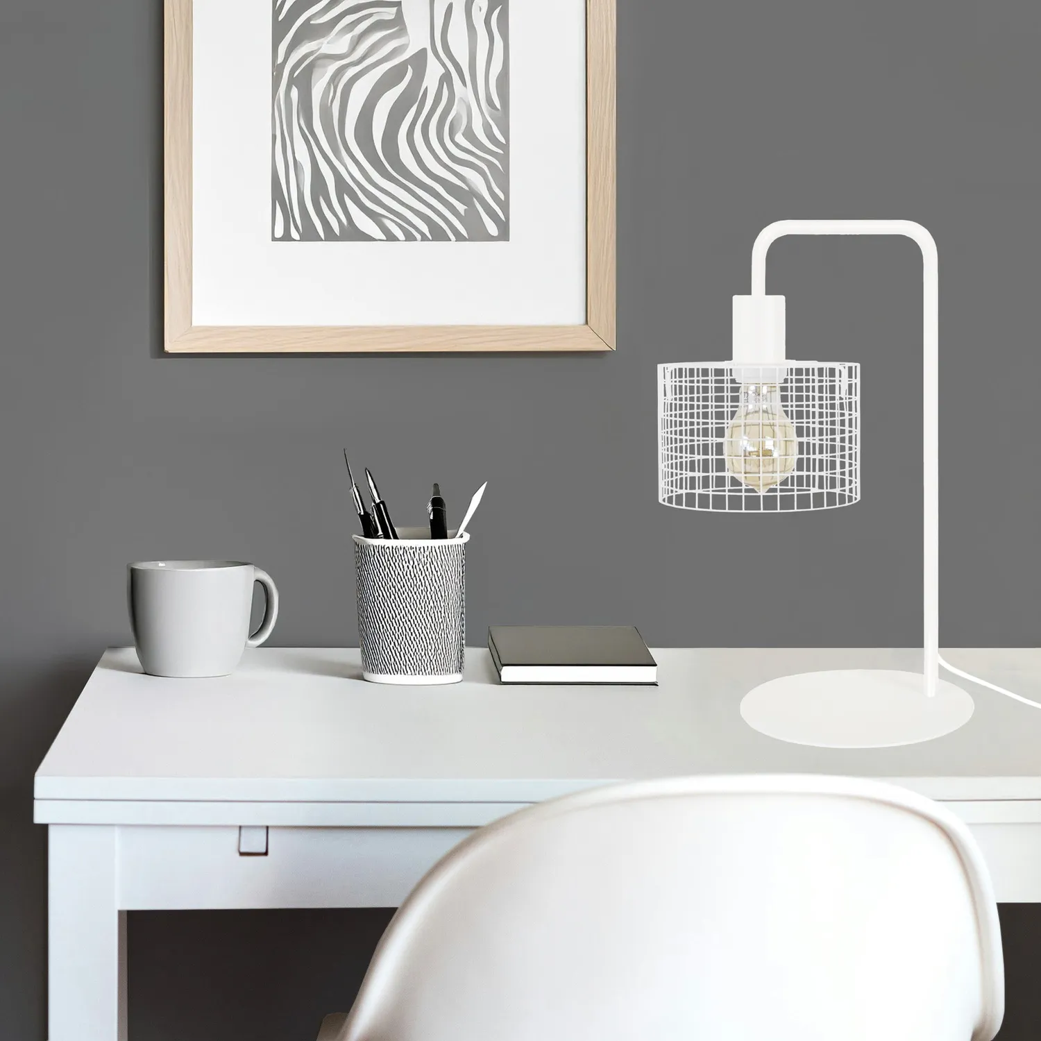 Tosel Noiron lampada da tavolo 30x45cm avorio lettura