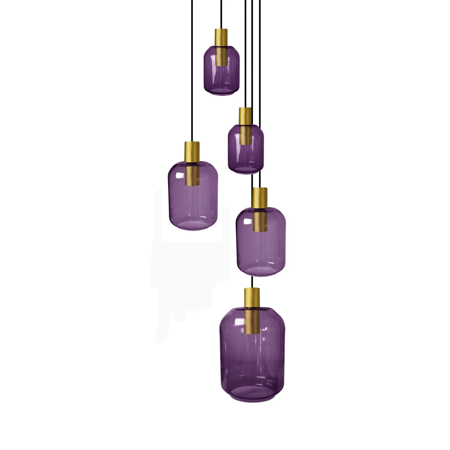 Tosel Svalbard Small lampadario oro 40x100cm vetro