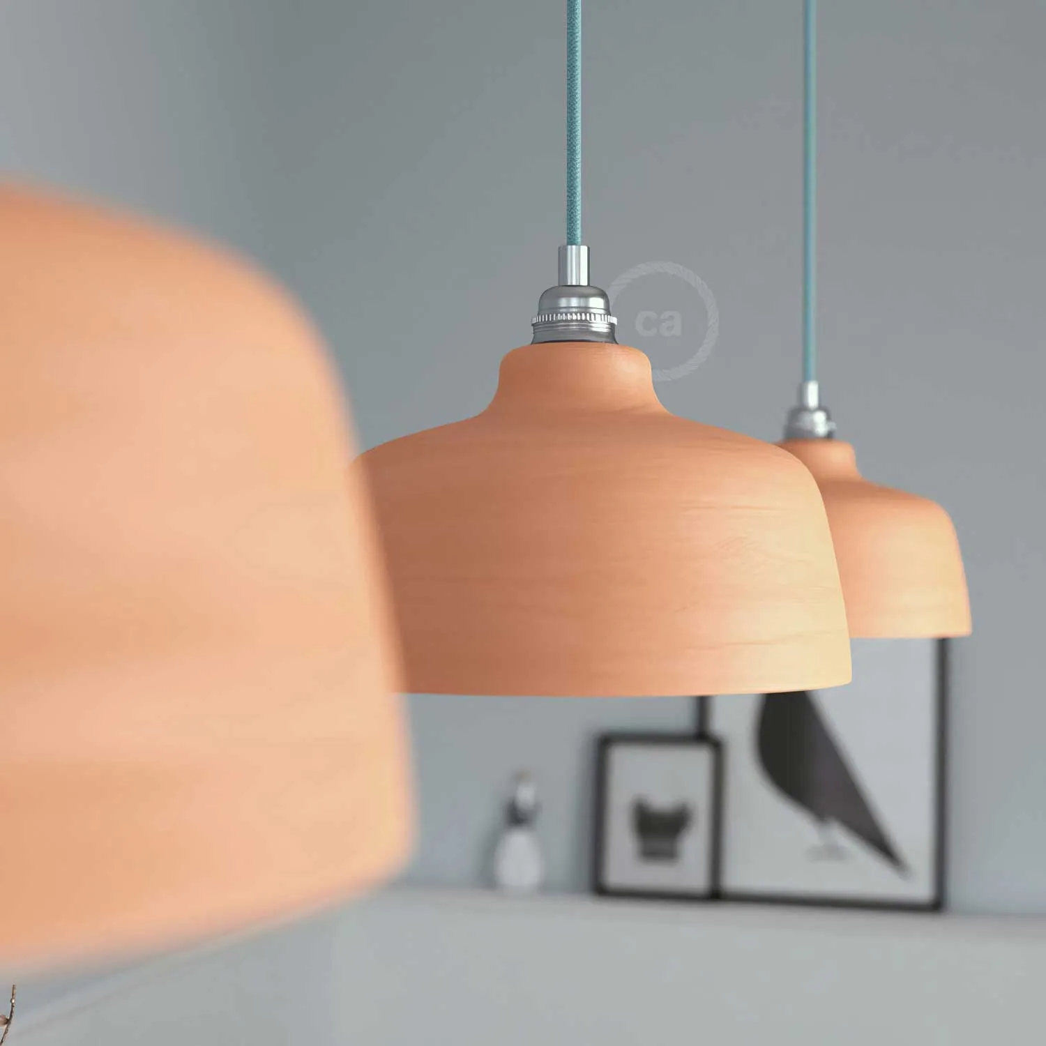 Creative Cables Materia Coppa paralume ceramica terracotta striata