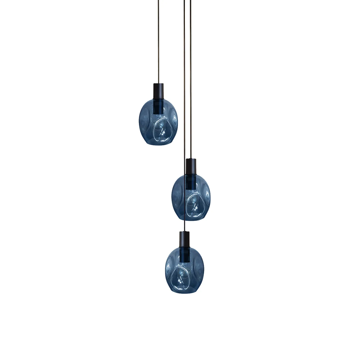 Tosel VINGOLF lampadario nero 35x120 cm 3 luci vetro