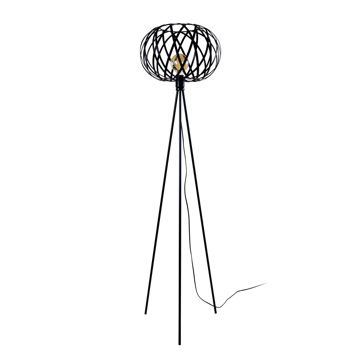 Tosel CITROUILLE piantana treppiede metallo nero 40x165 cm E27