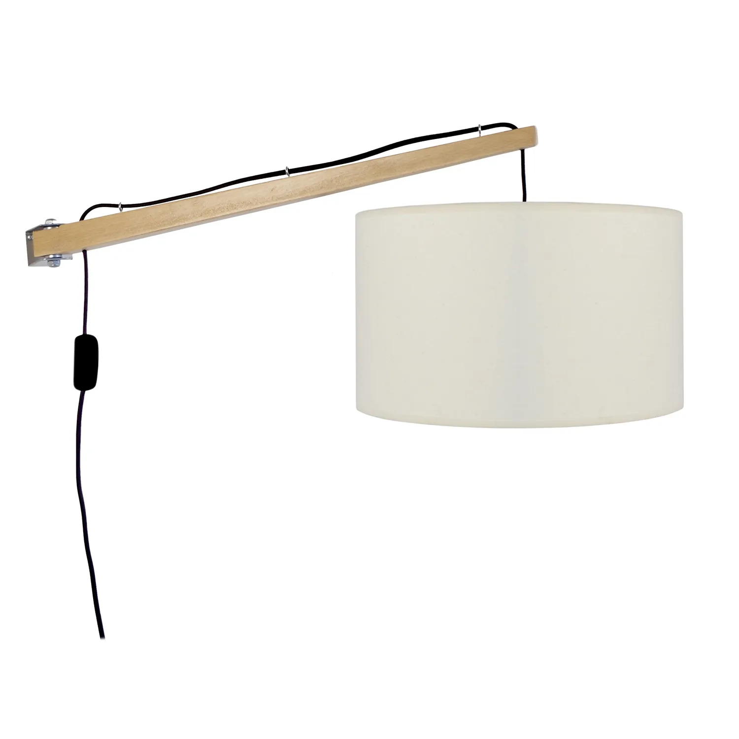 Tosel Newton applique legno naturale ecrù orientabile