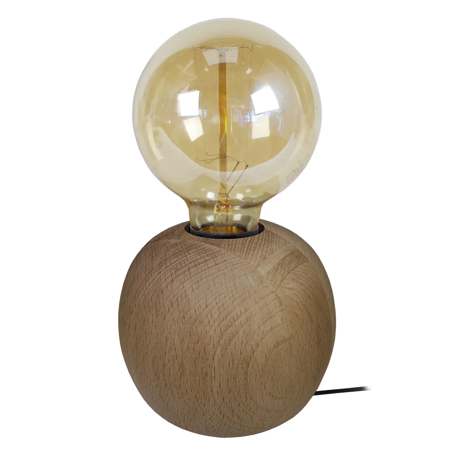 Tosel Bois Boule lampada tavolo naturale E27