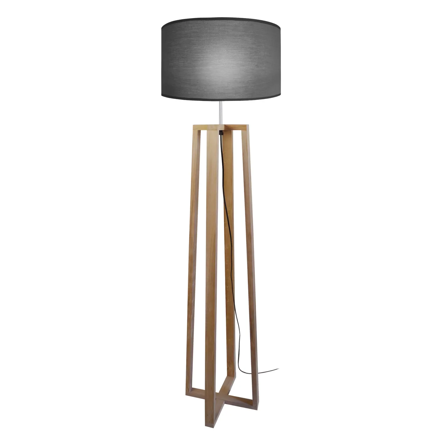 Tosel Manon Piantana Legno Naturale Nera 40x155 E27