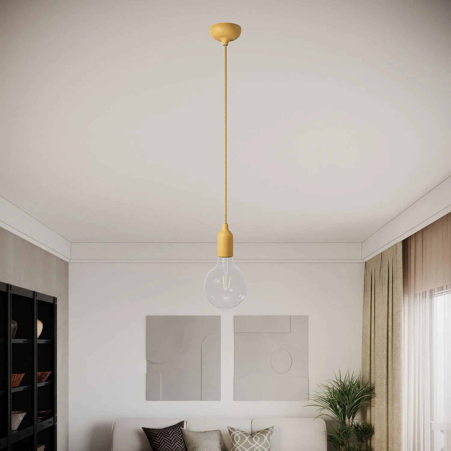 Creative Cables rosone soffitto silicone senape foro centrale
